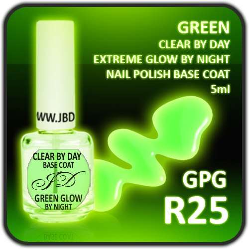 GREEN Glow in the dark nail polish