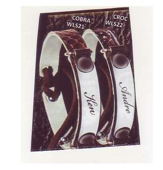 Mens Leather Print Braceletes