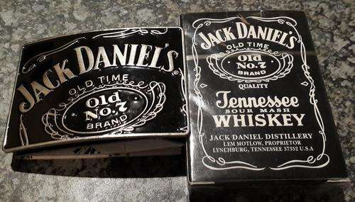 JACK DANIEL'S METAL BELT BUCKLE + PLAYING CARDS
