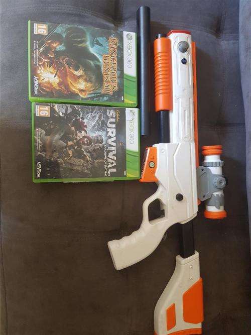 Xbox 360 Top Shot Elite Gun + Sensor + 2 Games