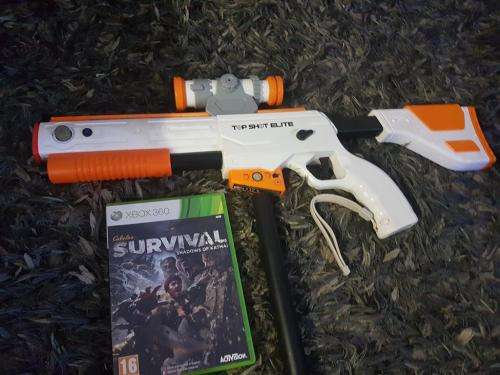 Top Shot Elite Gun + Sensor + Survival Game XBOX 360