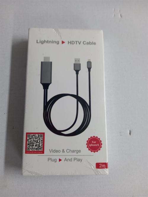 Lightning HDTV Cable Video and charge for Iphone X 2m