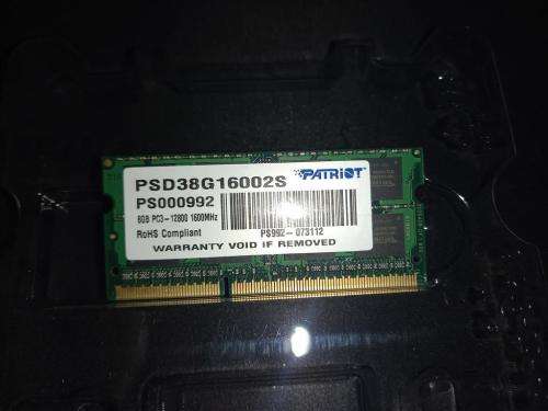 Patriot 8GB DDR3 1600MHz Notebook / Laptop RAM