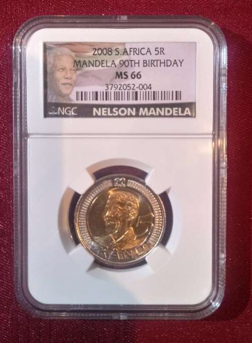 2008 Mandela R5 MS66 with Consecutive NGC Numbers