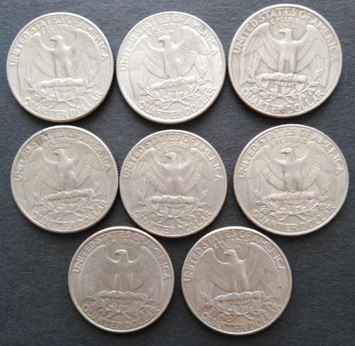 8 X QUARTER DOLLAR . BID PER COIN