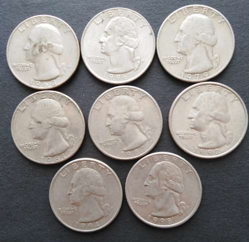 8 X QUARTER DOLLAR . BID PER COIN