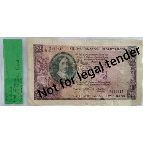 1962 G.Rissik First Issue Twenty Rand ( R20 ) D2 449613