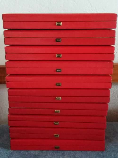 10 x Empty Red Proof Set Cases