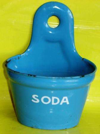 Vintage Enamelware Kitchen Wall Soda (Salt) Holder