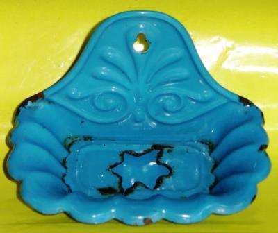 Vintage Enamelware Soap Holder for Bathroom with Tray