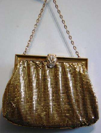 Gold coloured Mesh Party Bag.