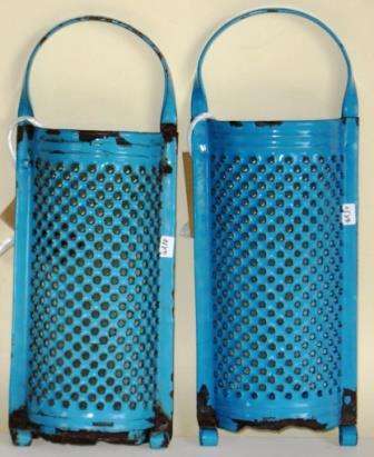 Vintage Scandinavian Bowed Enamelware Grater   Medium.