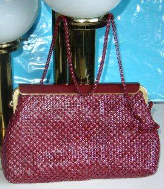Maroon Chain Mail Ladies Handbag