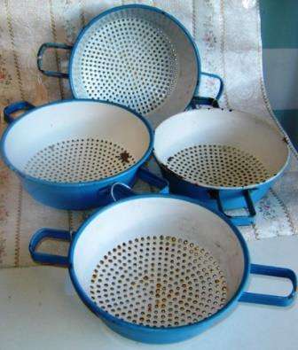 Vintage Scandinavian Enamelware Colanders