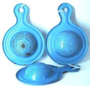 Enamelware Tea Strainers.    Made in Denmark