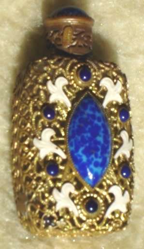 Czechoslovakian/Bohemian Glass Filigree Perfume Bottle