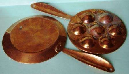 Two Solid Copper Pans.   Attractive item for a wall display.