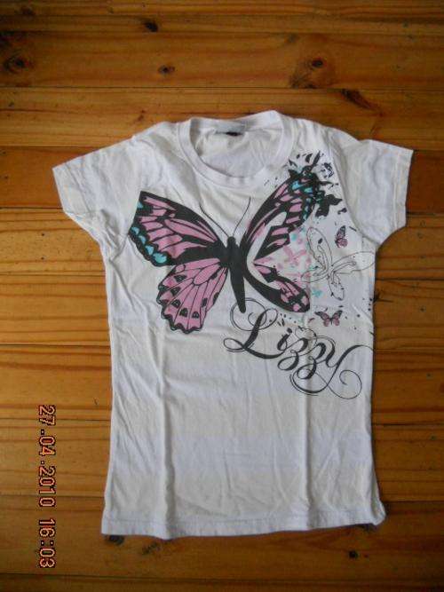 LIZZY TSHIRT - WHITE AND PINK - BARGAIN BUY!