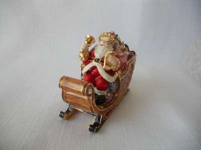 Santa in Sled - Treasurine Secret Trinket Box