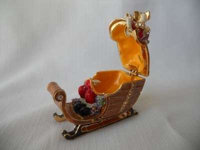 Santa in Sled - Treasurine Secret Trinket Box
