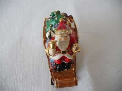 Santa in Sled - Treasurine Secret Trinket Box