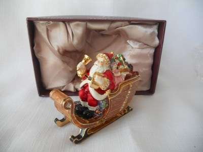 Santa in Sled - Treasurine Secret Trinket Box