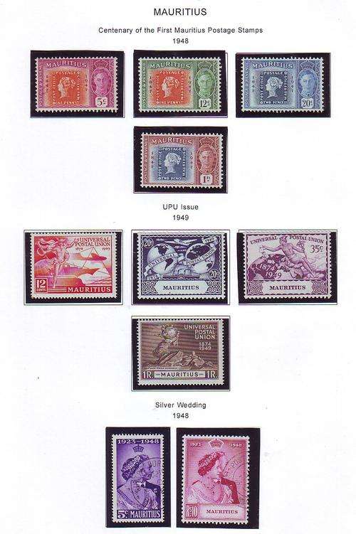 MAURITIUS STAMP COLLECTION SOLD AS PER SCAN, UPU, SILVER WEDDING ETC..
