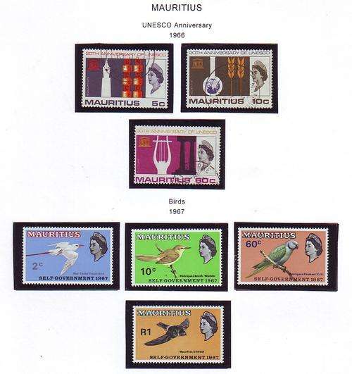 MAURITIUS UNESCO 1966, BIRDS 1967 MINT STAMPS