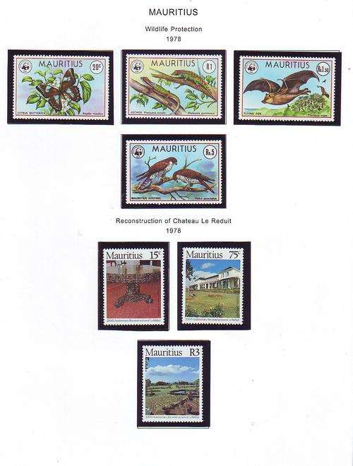 MAURITIUS 1978, DOUBLE COLLECTION, WILDLIFE PROTECTION