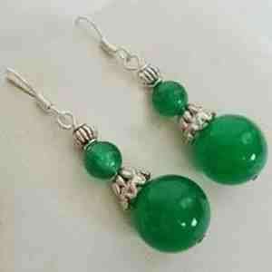BFA - GREEN JADE TIBETAN SILVER EARRINGS