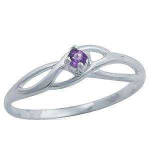 BFA - AMETHYST GEMSTONE STERLING SILVER RING - SIZE 8