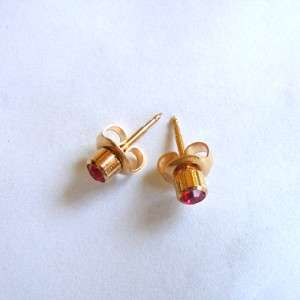 BFA - DAINTY SIMULATED RUBY STAINLESS STEEL EAR STUDS