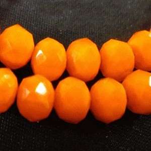 BFA - 8mm ORANGE GLASS FACET RONDELLE (pack of 10)