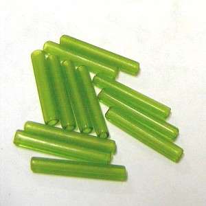 BFA - GREEN LARGE BUGLE BEADS 22x3.5mm (pack of 10)