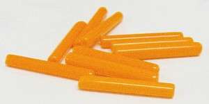 BFA - ORANGE LARGE BUGLE BEADS 22mm (pack of 10)