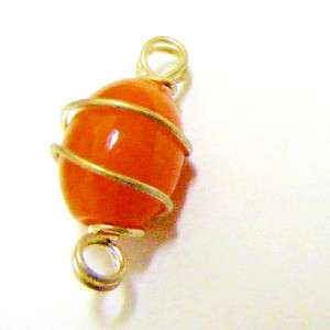 BFA - AMBER GLASS WIRE WRAPPED BEAD