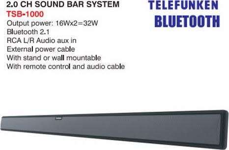 TELEFUNKEN SOUNDBAR 2.0 CH - BLUETOOTH - DEMO UNIT - EXCELLENT CONDITION