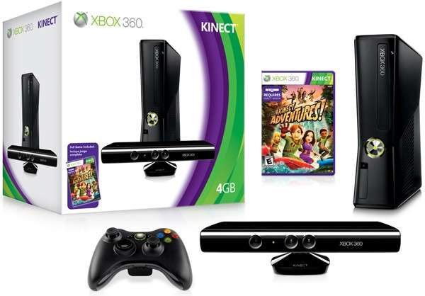 XBOX 360 4GB KINECT BUNDLE + KINECT ADVENTURES - USED IN EXCELLENT CONDITION