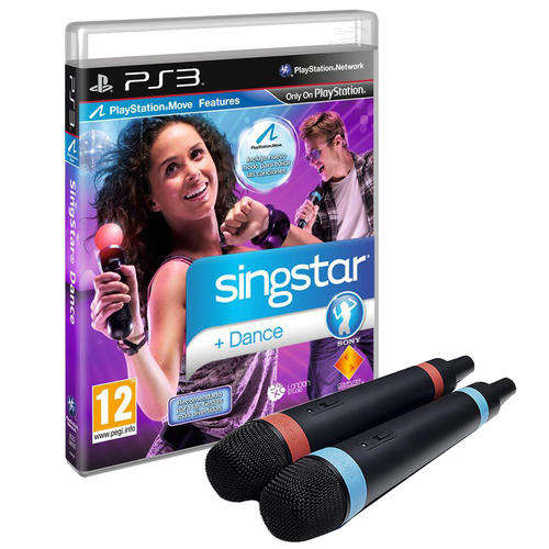 ORIGINAL SINGSTAR + DANCE GAME BUNDLE - PS3 - WIRELESS MICS + GAME - USED IN EXCELLENT CONDITON