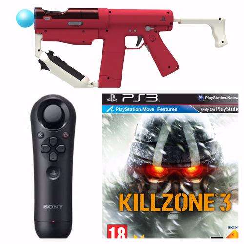 PS3 MOVE SHARP SHOOTER GUN + NAVIGATION CONTROLLER + KILLZONE 3- USED IN EXCELLENT CONDITION