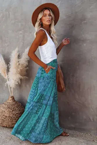 Boho maxi skirt xl sales