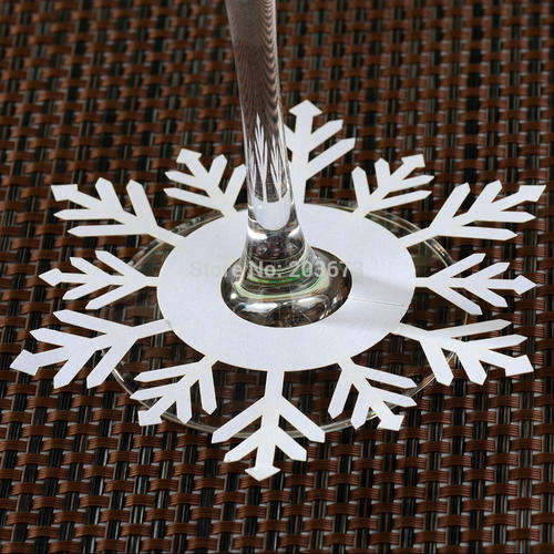 Wine Glass Place Card - Snowflake 10 pieces