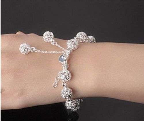 Bracelet - Solid silver balls in gift box