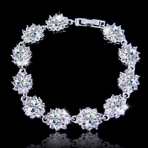 Bracelet - Zirconia Flowers