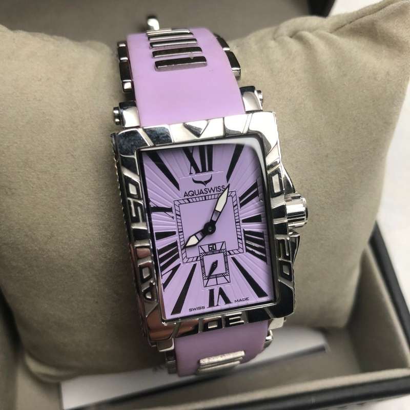 RRP: R10,000.00 Aquaswiss Women's Anchor L Watch Violet Silicone OFFICIAL