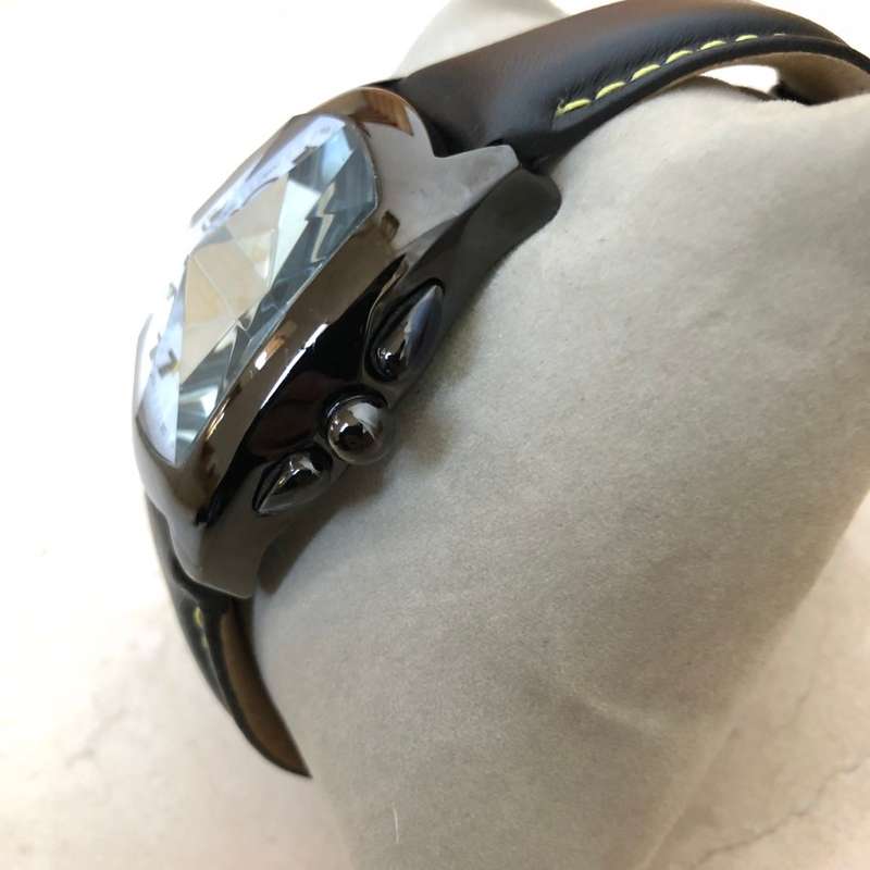 Retail: R15,069.00 AQUASWISS Men's Ice Pyramid Chronograph Watch Ionized with Black Leather