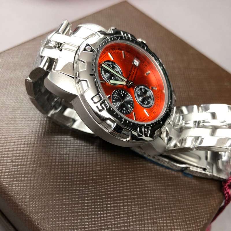 New RRP £625/R11,000.00 Krug Baumen Sportsmaster Orange Chronograph Watch BRAND NEW