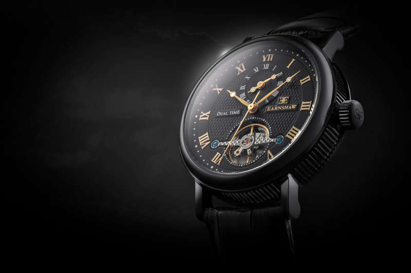 Retail: R7,200.00 Thomas Earnshaw Beaufort Automatic Black Ion DUAL TIME Watch NEW