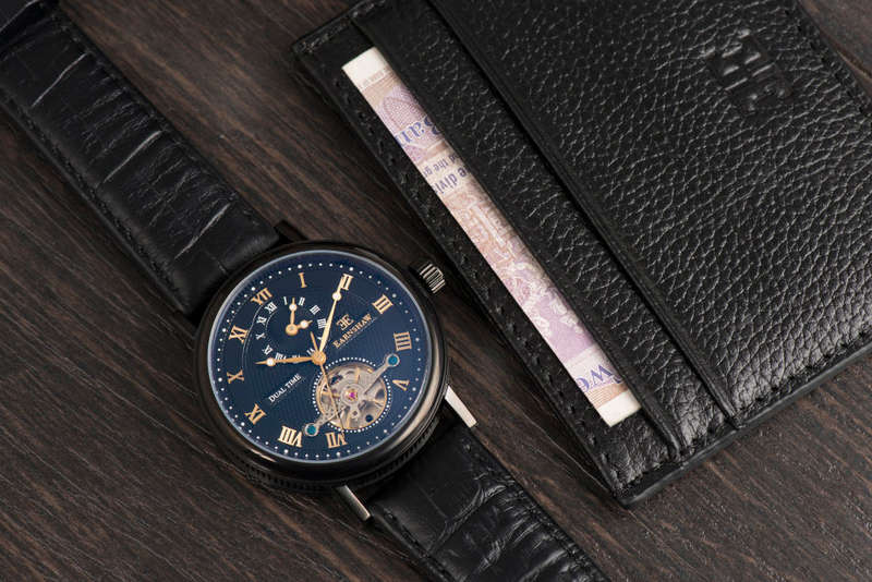 Retail: R7,200.00 Thomas Earnshaw Beaufort Automatic Black Ion DUAL TIME Watch NEW