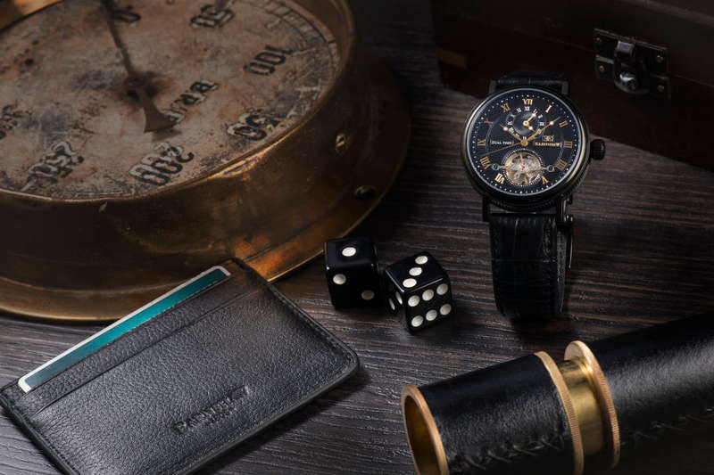 Retail: R7,200.00 Thomas Earnshaw Beaufort Automatic Black Ion DUAL TIME Watch NEW